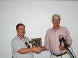 ARRL Southwestern Division Director Dick Norton (N6AA) presents the 2018 Volunteer Of The Year Award to ARRL-Arizona Section Emergecy Coordinator Dennis Bietry (Ke6EJF) at the Southwestern Division Convention 17 February, 2018, in Yuma Arizona